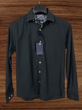 Stone Rose 2-Way Stretch Black Dress Shirt. XS